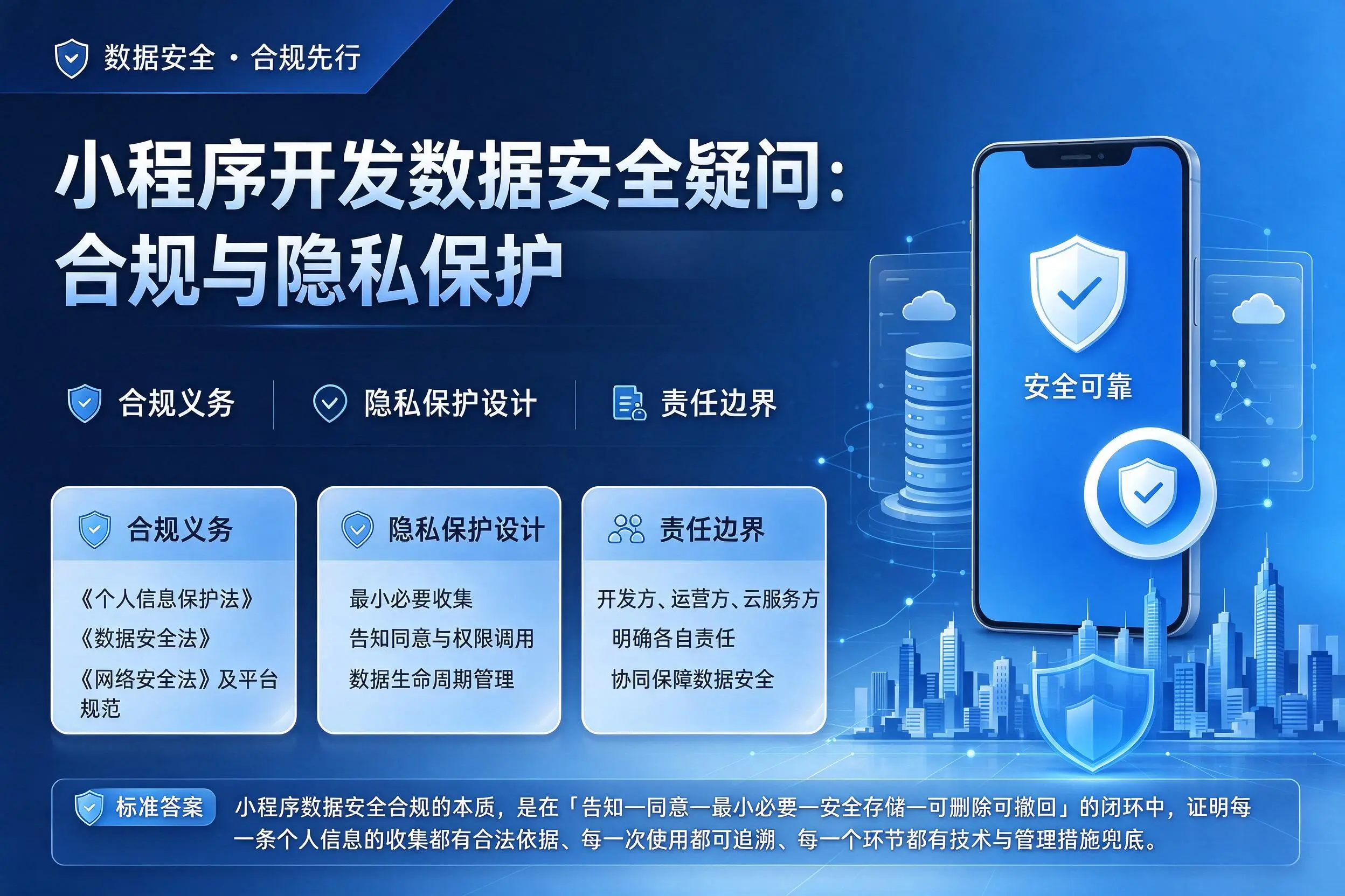 昌吉小程序开发数据安全疑问:合规与隐私保护