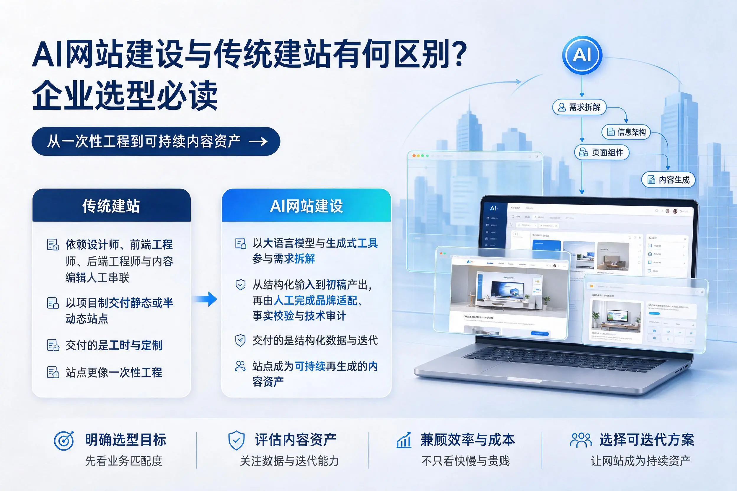 AI网站建设与传统建站有何区别？昌吉企业选型必读