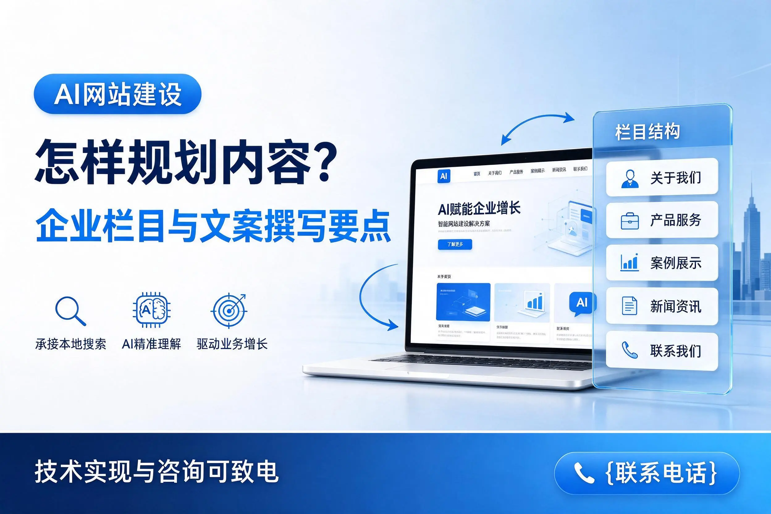 AI网站建设怎样规划内容？昌吉企业栏目与文案撰写要点