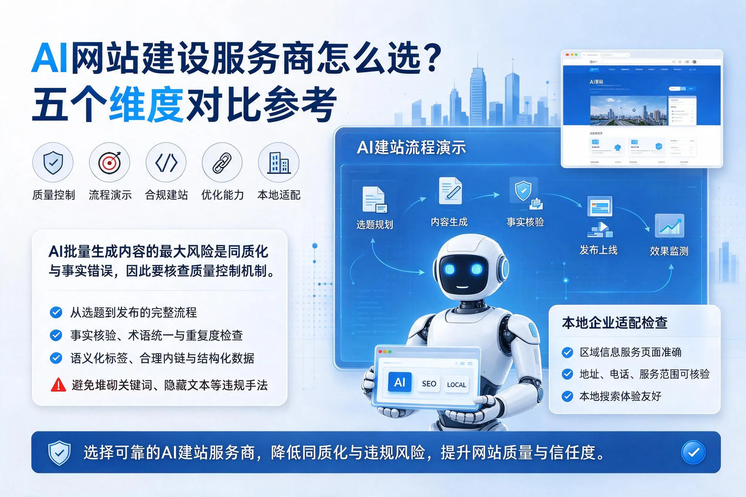 昌吉AI网站建设服务商怎么选？五个维度对比参考